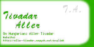 tivadar aller business card